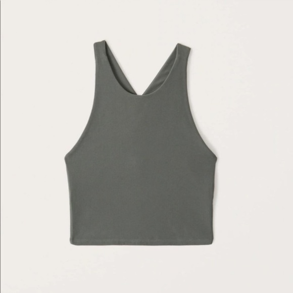 ABERCROMBIE & FITCH CROP TOP CROSS BACK TANK TOP BLACK XS - Picture 9 of 16